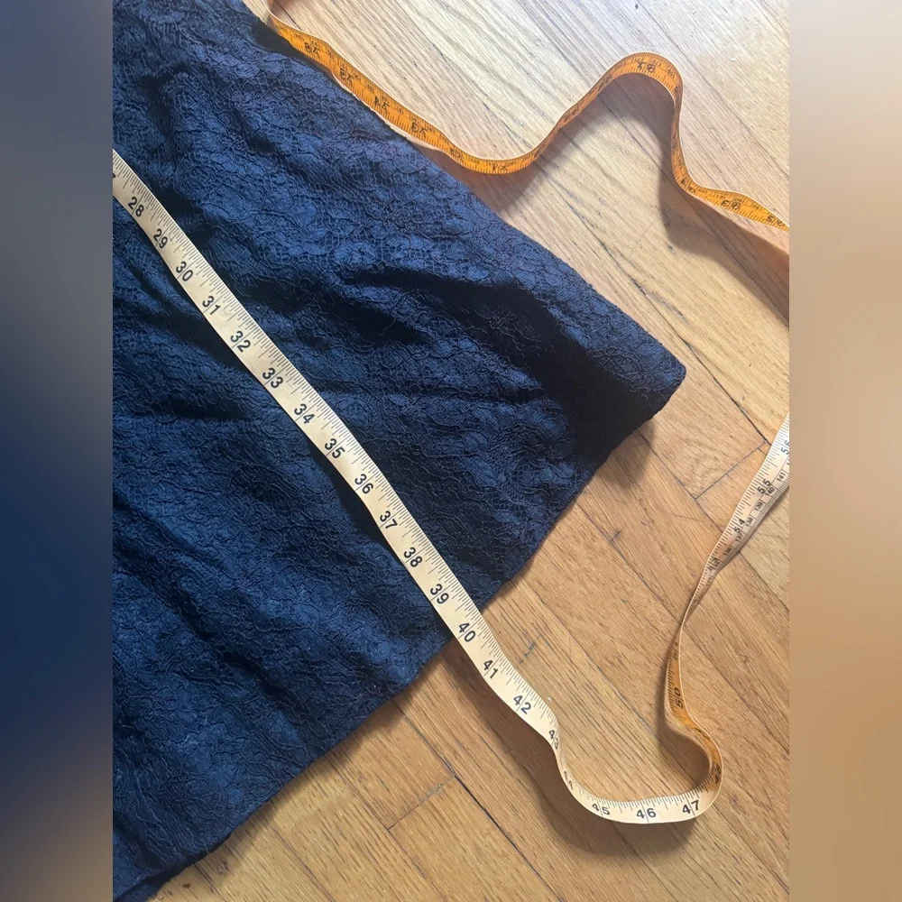 60s Vintage Black Lace fit and Flare Dress with 3/4 length sleeves - Picture 7 of 7